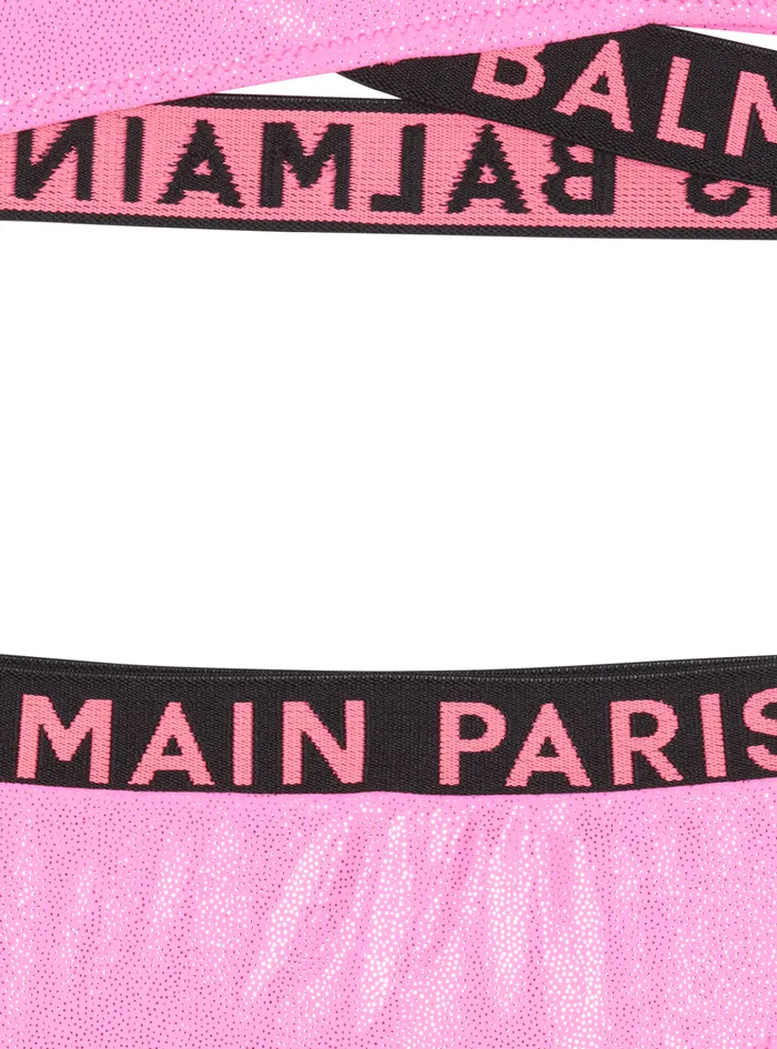 Metal Bikini Bralette Pink Kids Balmain