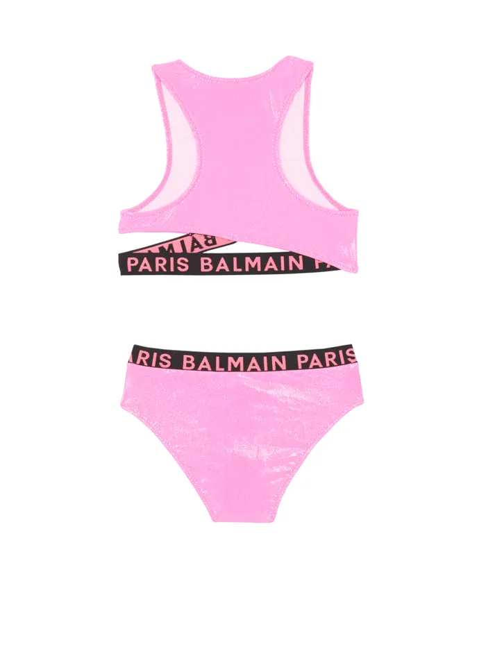 Metal Bikini Bralette Pink Kids Balmain