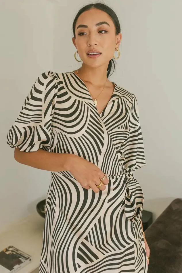 Michaela Printed Dress Black Women Bohme Dresses