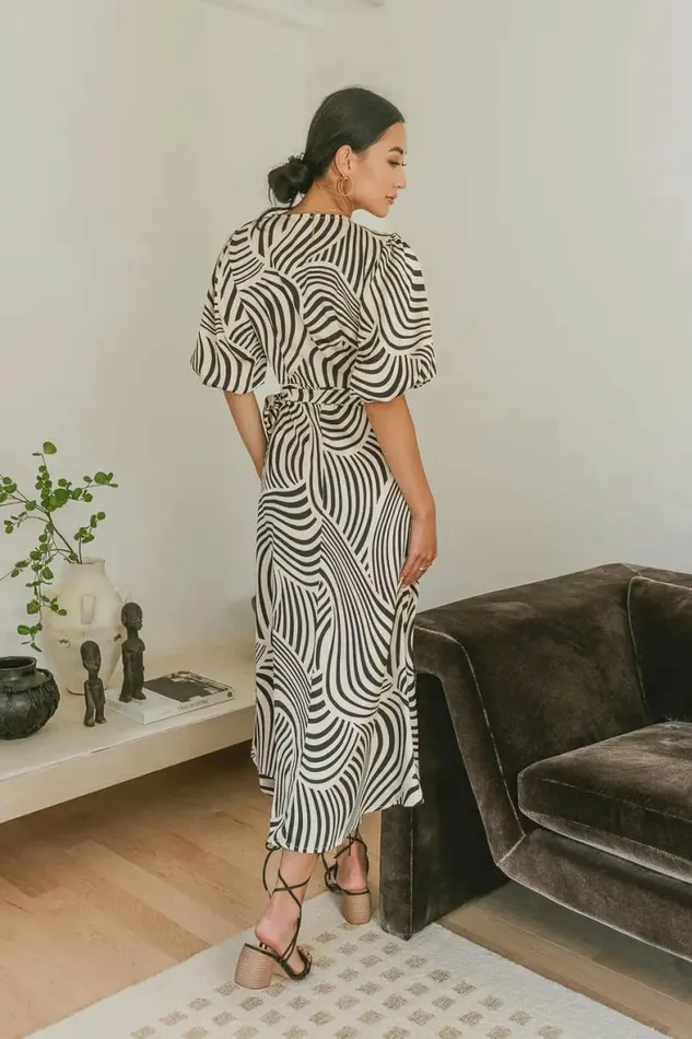 Michaela Printed Dress Black Women Bohme Dresses