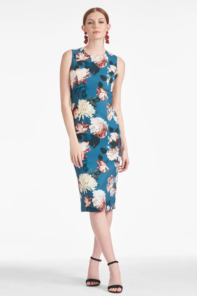 Midi Women Sachin and Babi Anna Dress 8211 Teal Garden