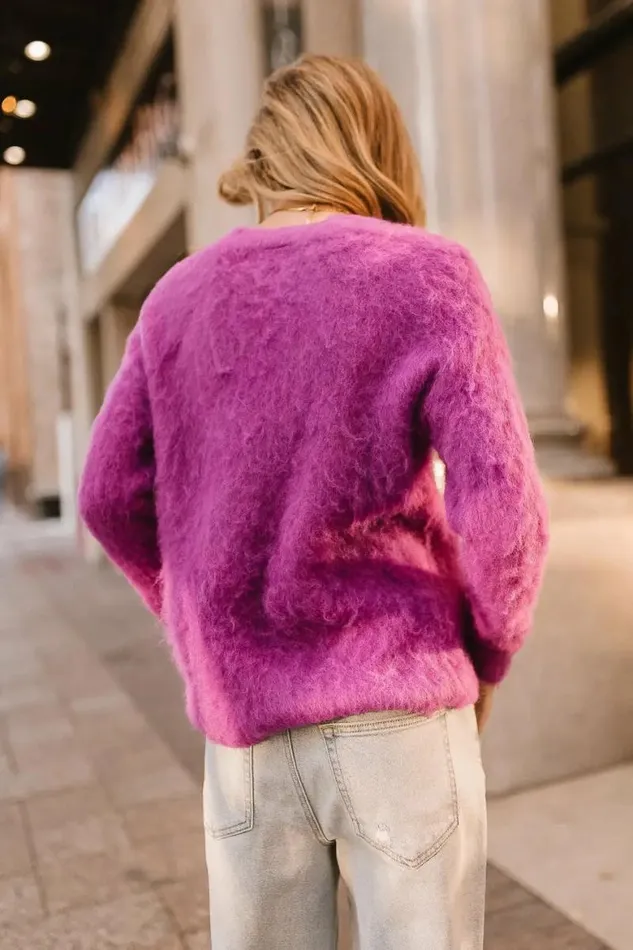 Miller Fuzzy Sweater In Fuchsia Fuchsia Women Bohme Tops