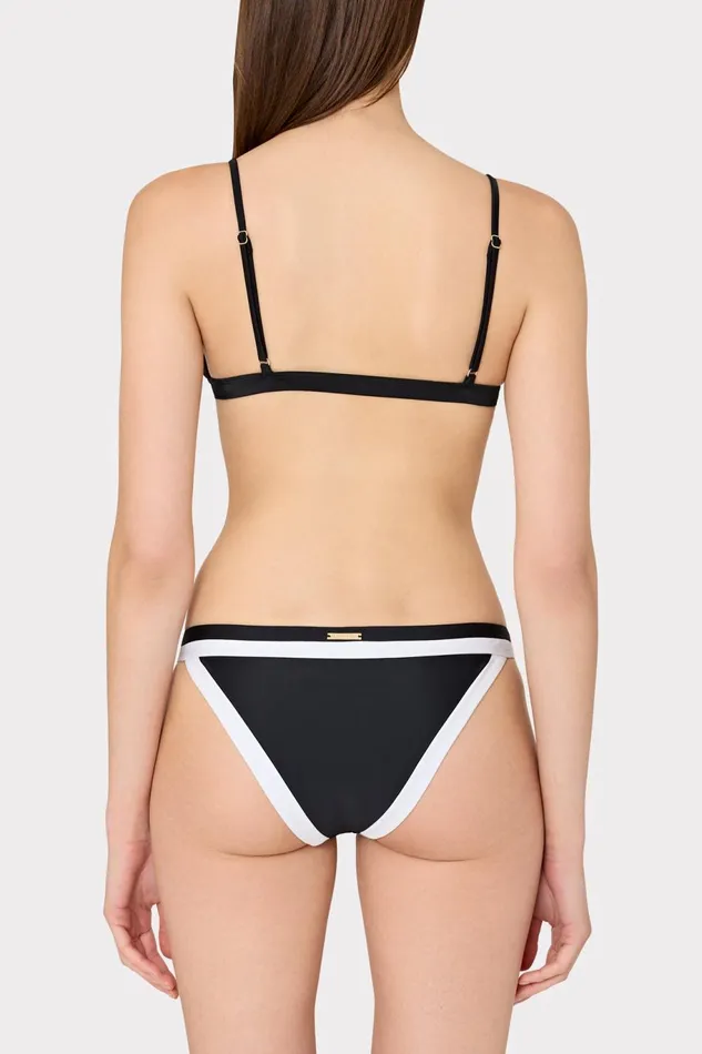 Milly Amalfi Color Block Bikini Top Black Multi Women Swim and Coverups