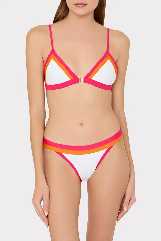 Milly Amalfi Color Block Bikini Top Pink Multi Women Bikinis Milly Amalfi Color Block Bikini Top Pink Multi Women Bikinis
