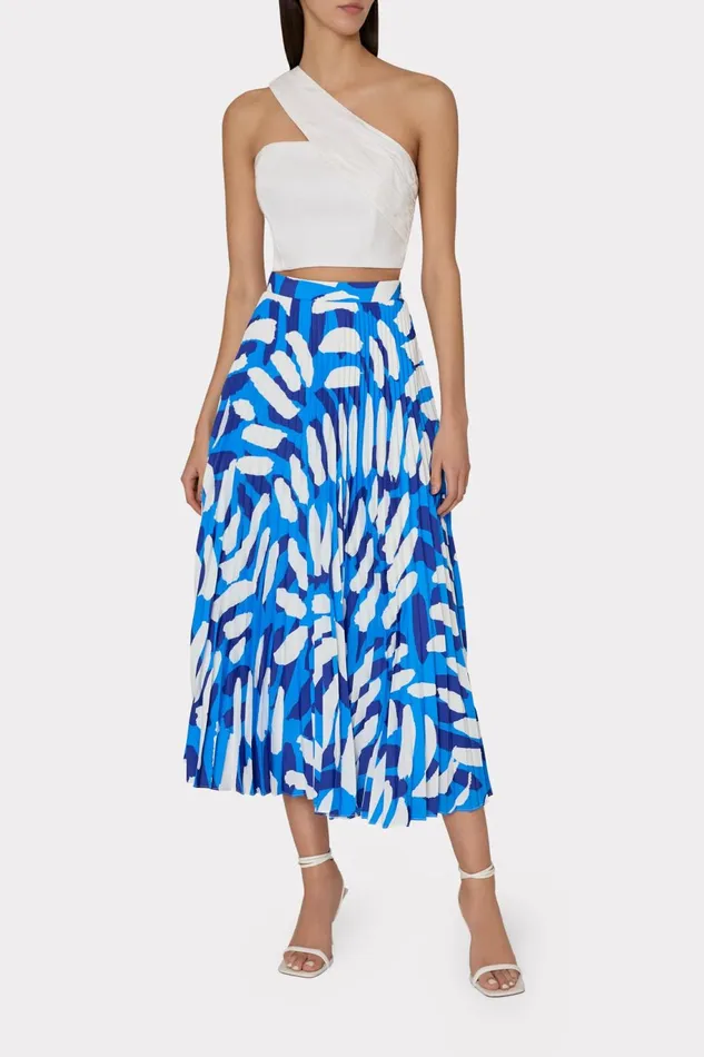 Milly Arantza Draped One Shoulder Top White Women Tops