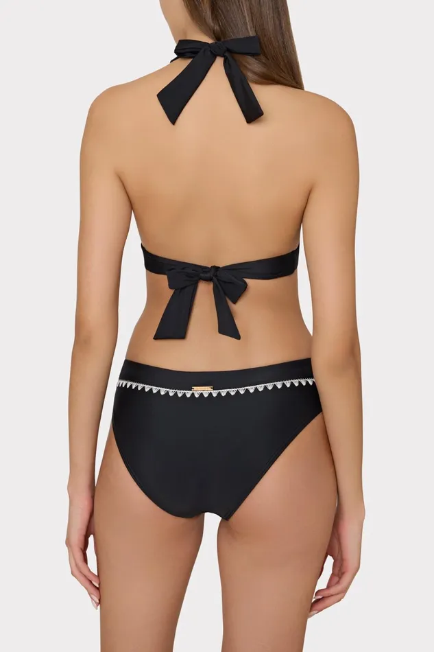 Milly Crochet Stitch Bikini Bottom Blackwhite Women Swim and Coverups