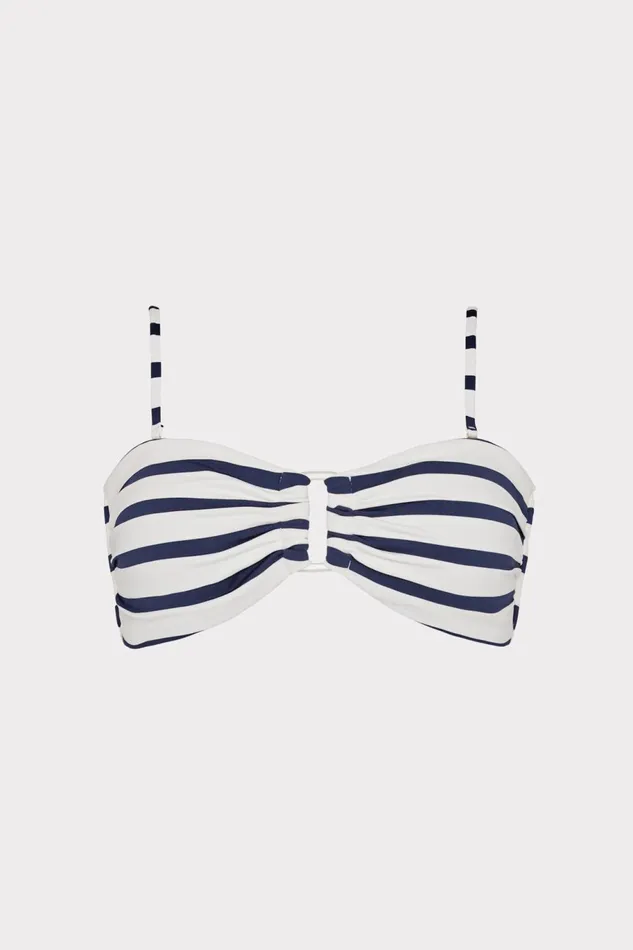 Milly Nautical Stripe Bikini Top Navywhite Women Swim and Coverups
