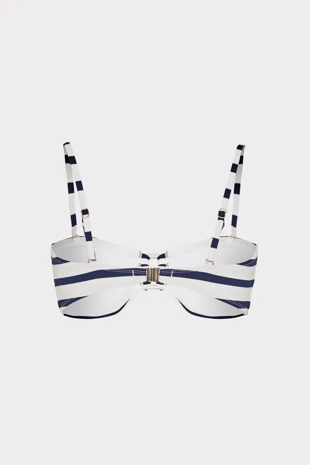 Milly Nautical Stripe Bikini Top Navywhite Women Swim and Coverups