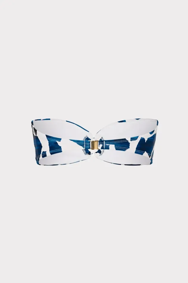 Milly Ocean Puzzle Bandeau Top Navy Multi Women Bikinis Milly Ocean Puzzle Bandeau Top Navy Multi Women Bikinis