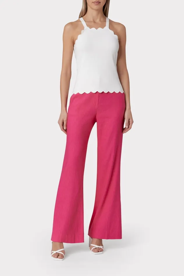Milly Scallop Tank Ecru Women Tops