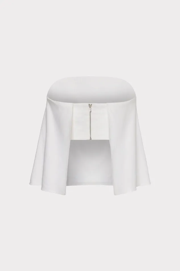 Milly Solid Linen Strapless Top White Women Tops