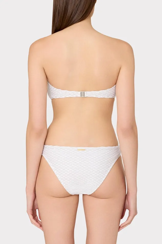 Milly Verone Texture Waves Bandeau Top White Women Bikinis Milly Verone Texture Waves Bandeau Top White Women Bikinis