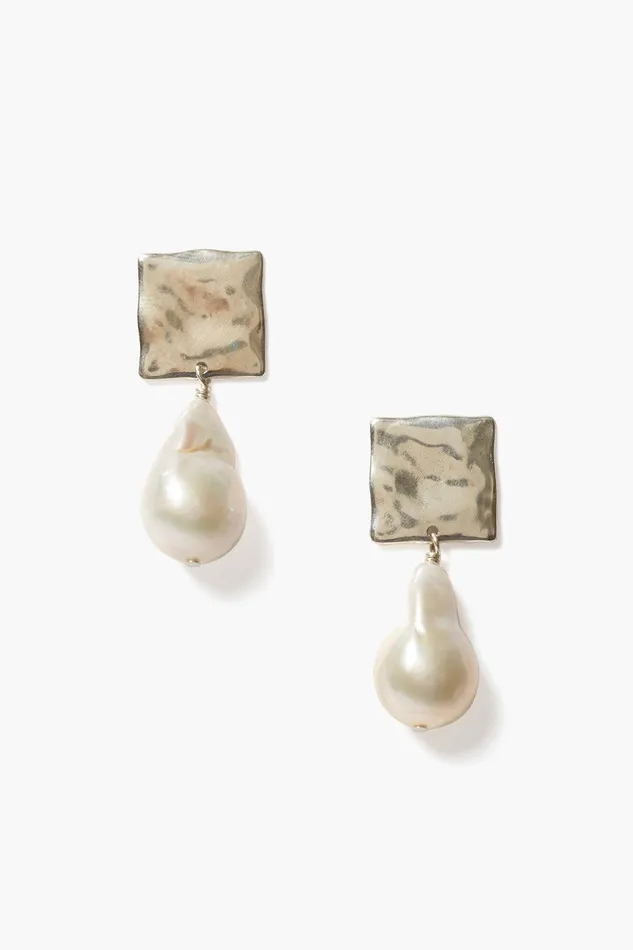Minerva Earrings Silver White Pearl Women Chan Luu Earrings