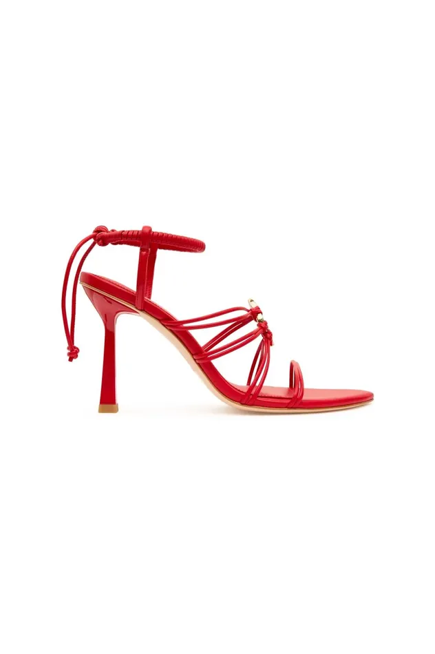 Mirage Leather Strappy Heel Scarlet Red Women Aje Shoes
