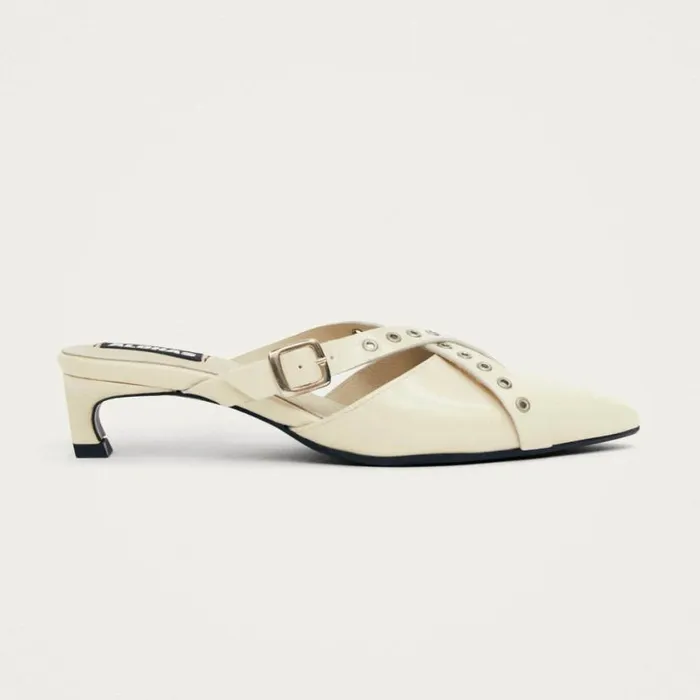 Mules Women ALOHAS Zyra Onix Cream Leather Mules