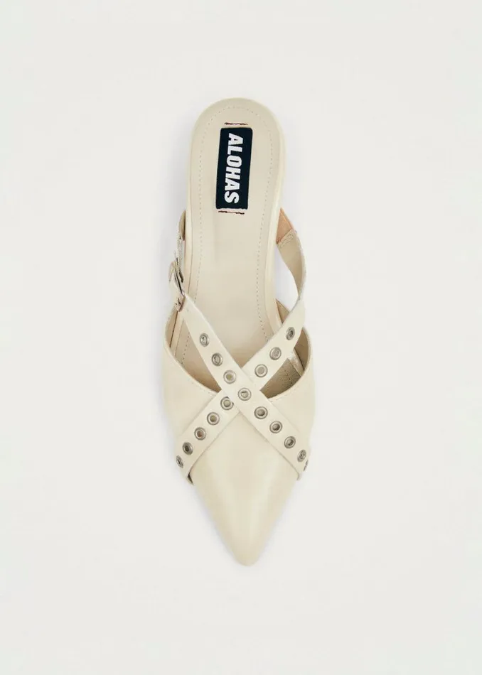 Mules Women ALOHAS Zyra Onix Cream Leather Mules