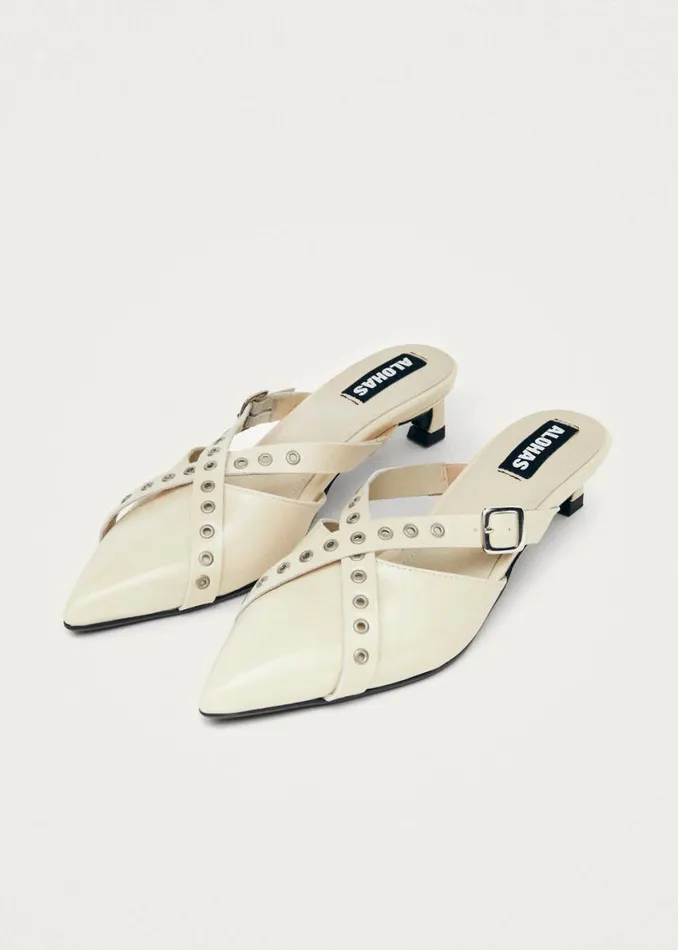 Mules Women ALOHAS Zyra Onix Cream Leather Mules