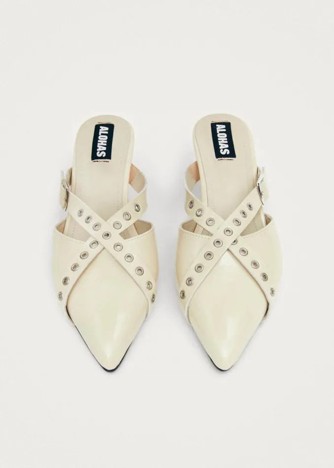 Mules Women ALOHAS Zyra Onix Cream Leather Mules
