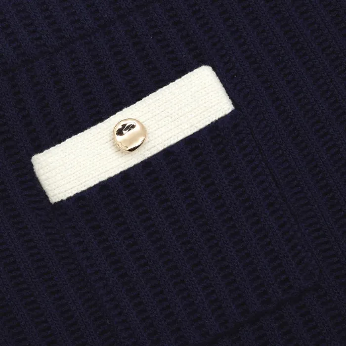 Navy Crochet Contrast Trim Mini Skirt Women Self Portrait Knitwear Navy Crochet Contrast Trim Mini Skirt Women Self Portrait Knitwear