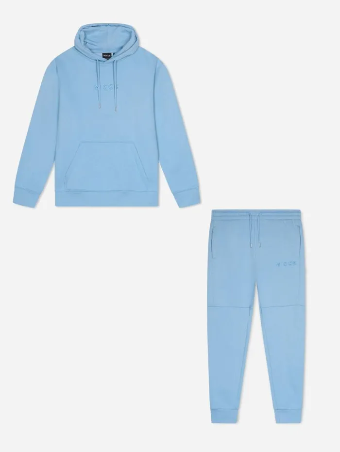 NICCE Tracksuit Sets Mens NICCE Mini Mercury Hoodie and Jogger Tracksuit Set Blue