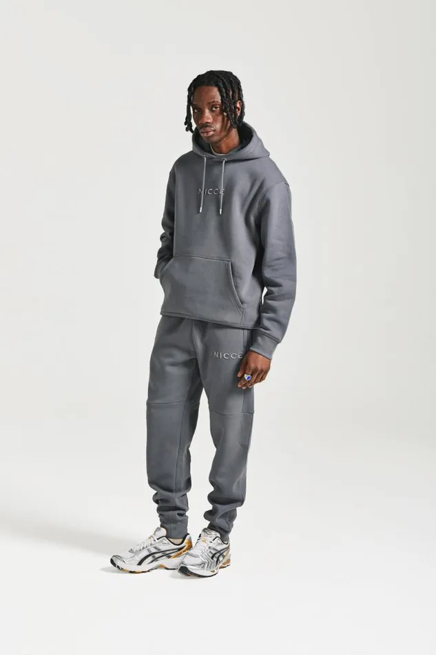 NICCE Tracksuit Sets Mens NICCE Mini Mercury Hoodie and Jogger Tracksuit Set Graphite
