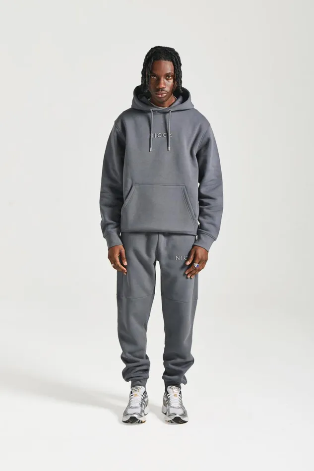 NICCE Tracksuit Sets Mens NICCE Mini Mercury Hoodie and Jogger Tracksuit Set Graphite