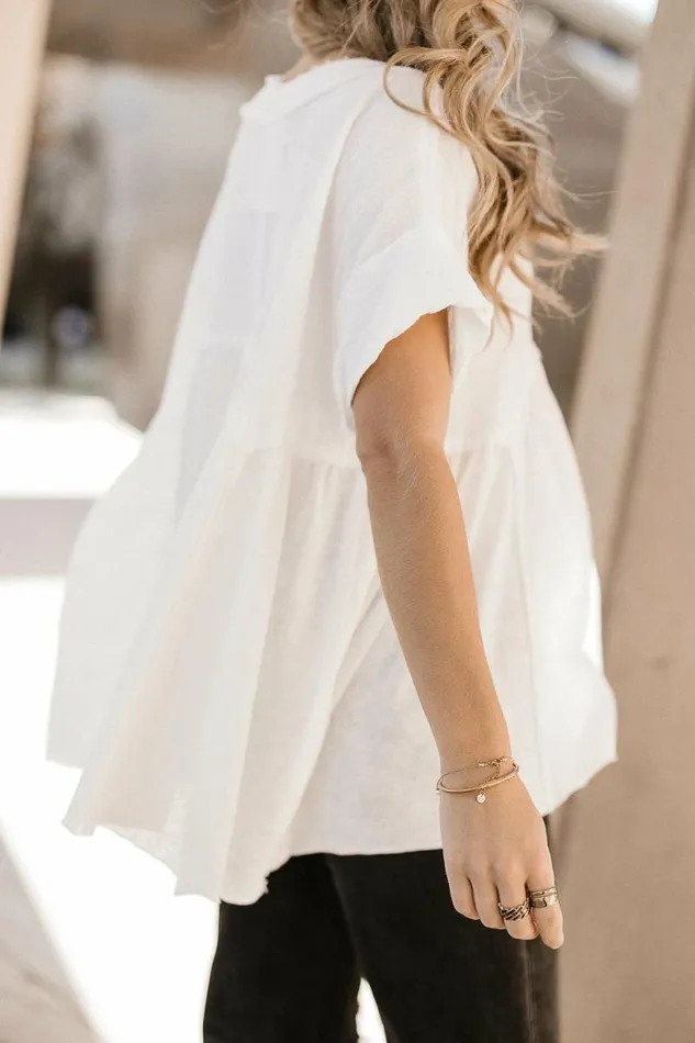Niki Exposed Seam Top In White White Women Bohme Tops