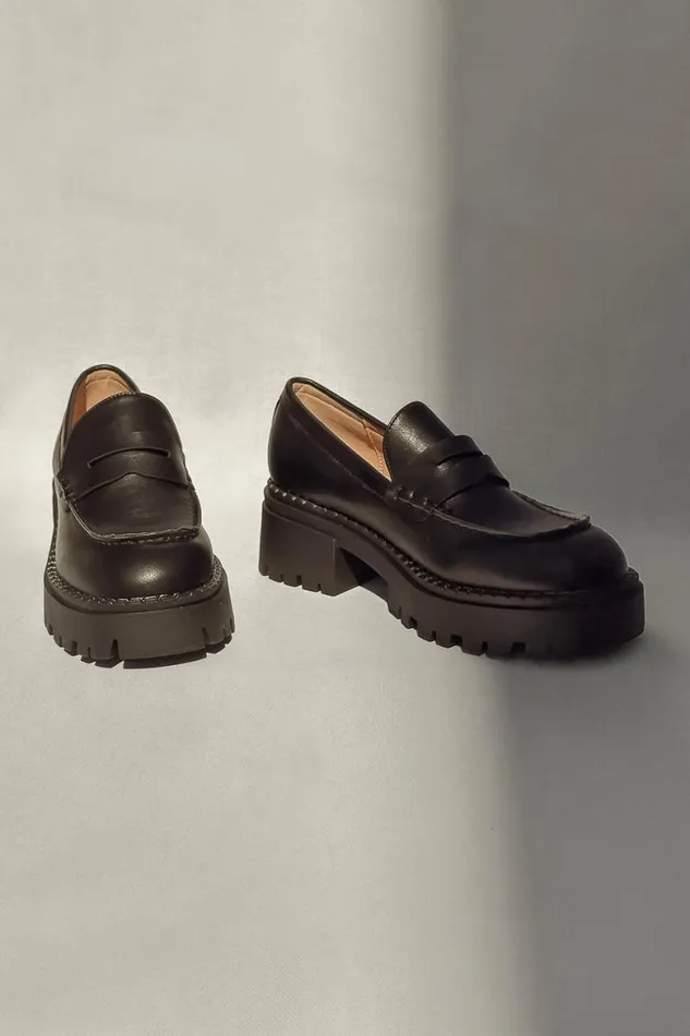Nikia Platform Loafers In Black Black Women Bohme Shoes