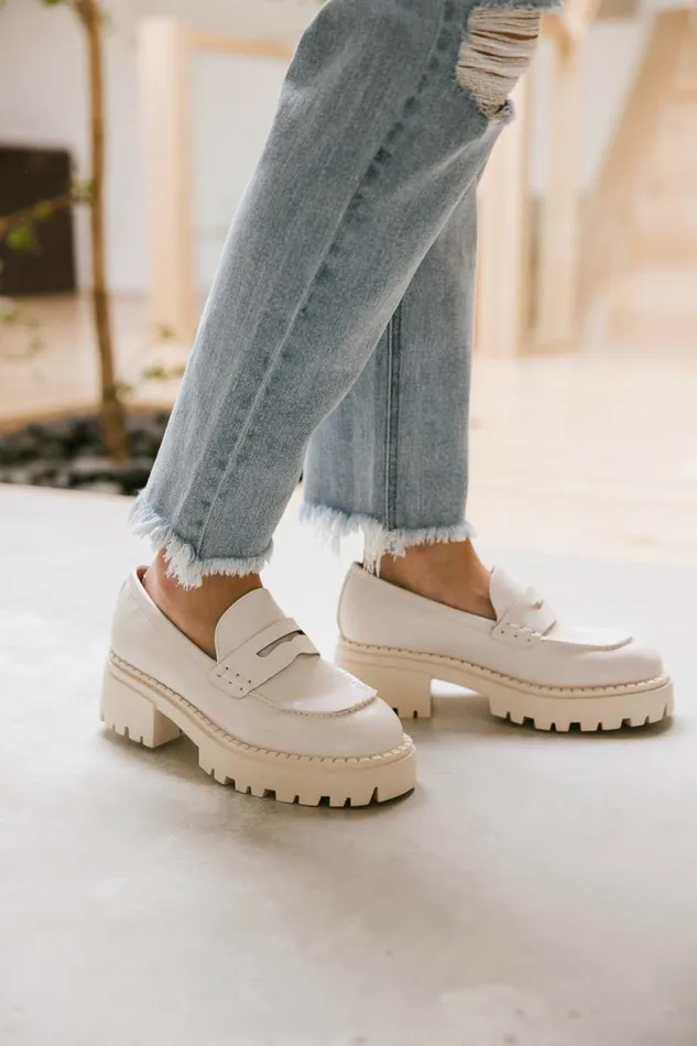 Nikia Platform Loafers In Off White Off White Women Bohme Shoes