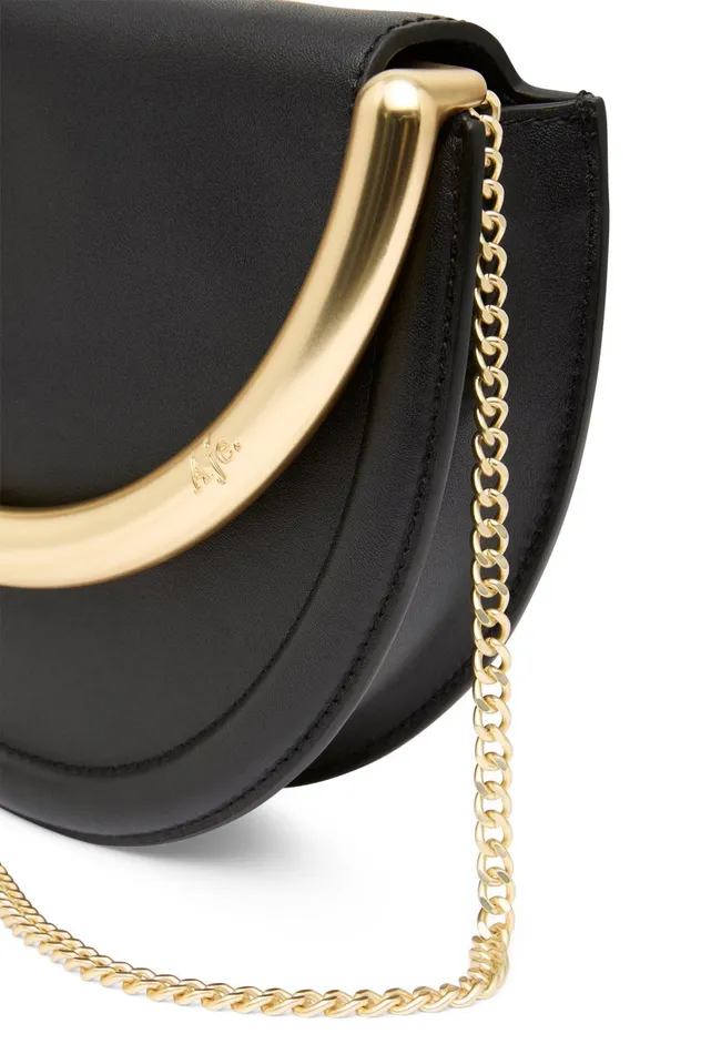 Norma Crescent Clutch Black Women Aje Handbags 038 Wallets