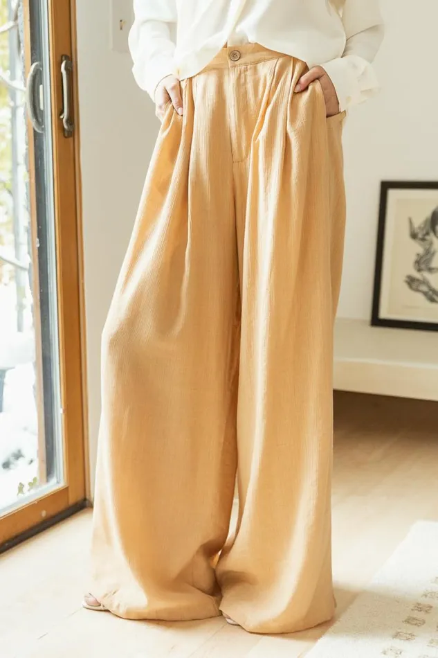 Nova Wide Leg Pants In Peach Peach Women Bohme Pants