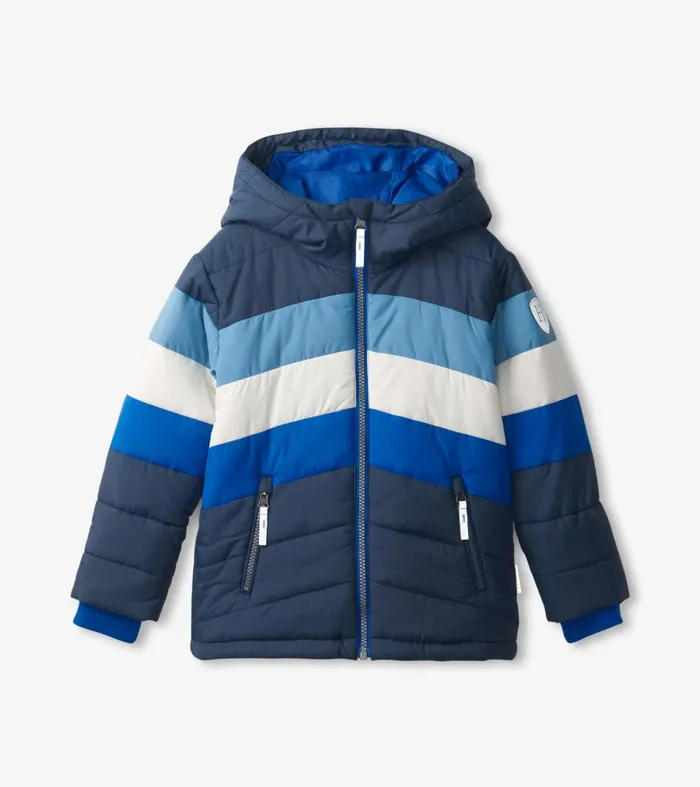 Outerwear GirlsBoys Hatley Black and Blue Puffer Jacket