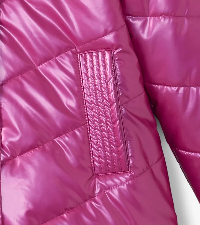 Outerwear Girls Hatley Girls Fuschia Star Puffer Jacket