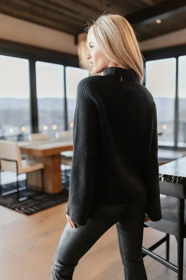 Paige Mock Neck Sweater In Black Black Women Bohme Tops