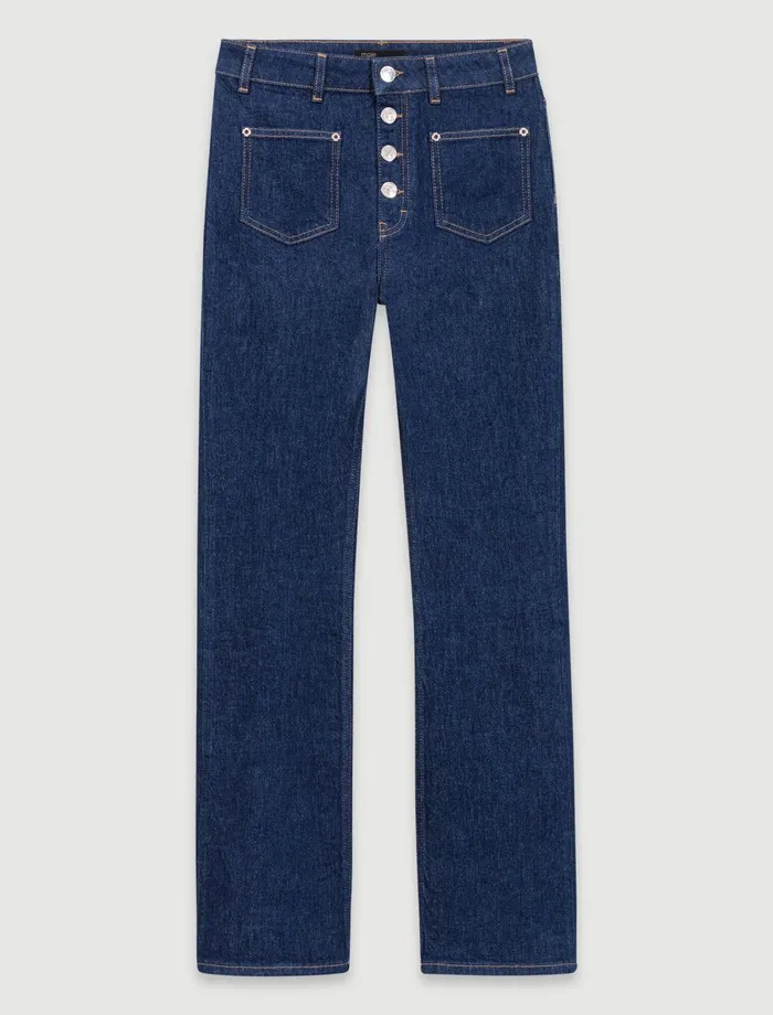 Pants and Jeans Women Maje Denim Jeans With Pockets Dark Blue