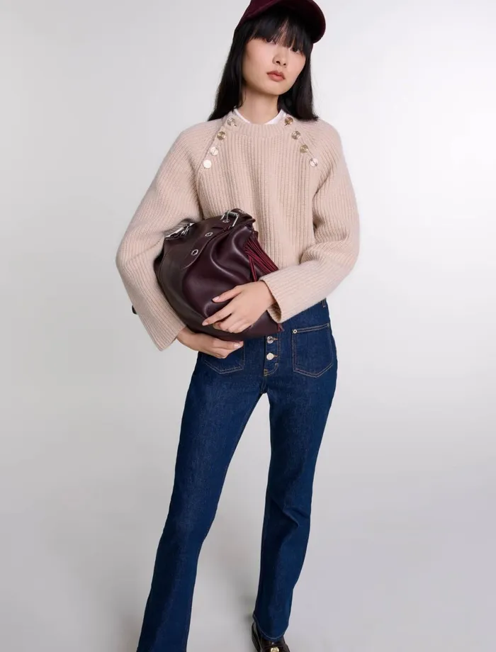 Pants and Jeans Women Maje Denim Jeans With Pockets Dark Blue