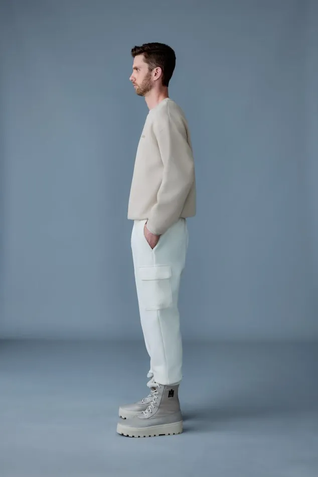 Pants and Shorts Men Mackage MARVINR Double Face Jersey Cargo Sweatpants White Pants and Shorts Men Mackage MARVINR Double Face Jersey Cargo Sweatpants White