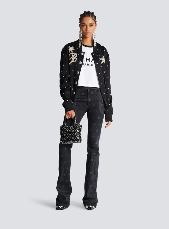 Paris Tshirt Black Women Balmain TShirts
