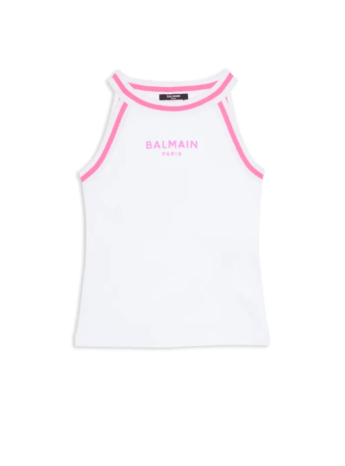 Paris Tank Top White Kids Balmain