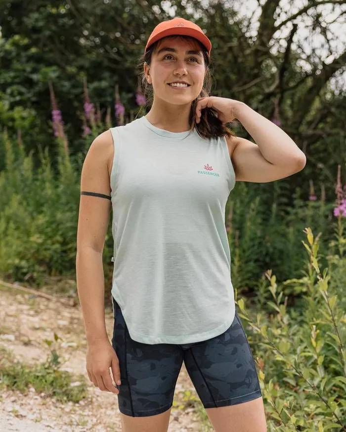 Passenger Clothing Blue Bird Recycled Active Vest Mint Green Women Activewear