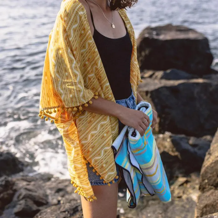 Passenger Clothing Brook Shawl Ochre Yellow Sol Women Tops and TShirts