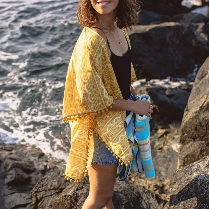 Passenger Clothing Brook Shawl Ochre Yellow Sol Women Tops and TShirts