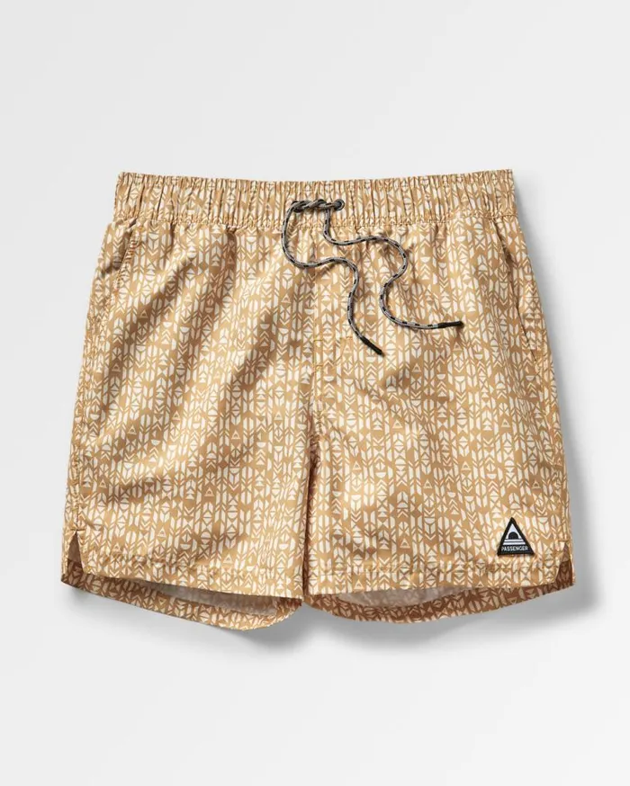 Passenger Clothing Cali Recycled Swim Short Mustard Mini Geo Men Shorts
