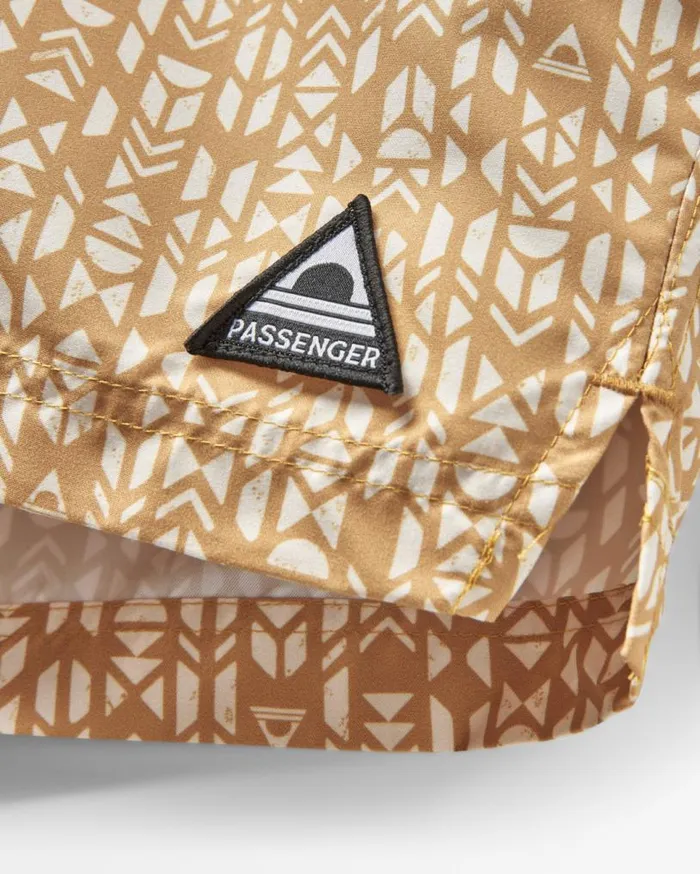 Passenger Clothing Cali Recycled Swim Short Mustard Mini Geo Men Shorts