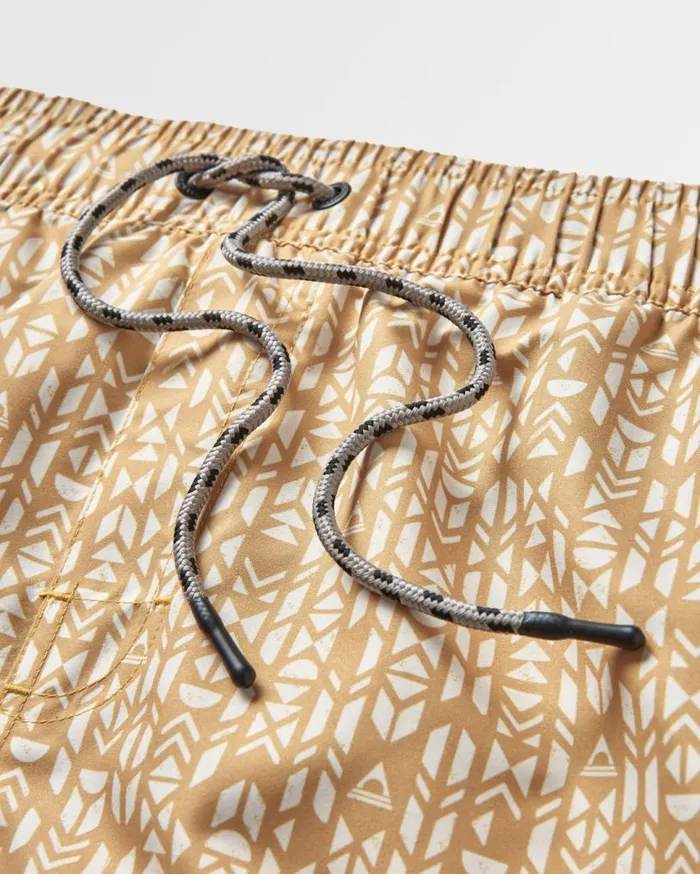 Passenger Clothing Cali Recycled Swim Short Mustard Mini Geo Men Shorts