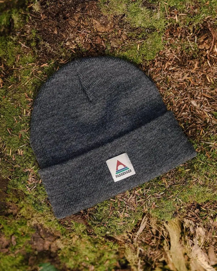 Passenger Clothing Core Recycled LowTop Beanie Charcoal WomenMen Beanies