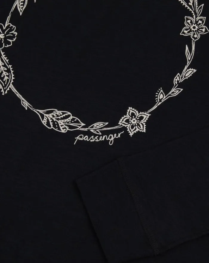 Passenger Clothing Daisy Chain Recycled Cotton LS TShirt Black Women Tops and TShirts