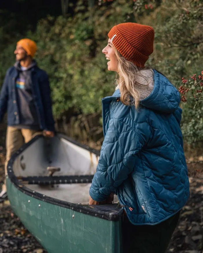 Passenger Clothing Earthy Recycled Sherpa Lined Insulated Jacket Washed Blue Women Jackets
