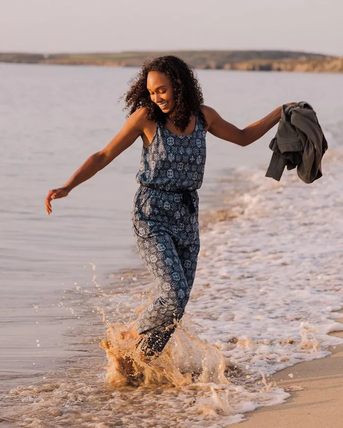 Passenger Clothing Eva Recycled Cotton Jumpsuit Tile Dark Denim Women Dungarees and Trousers Passenger Clothing Eva Recycled Cotton Jumpsuit Tile Dark Denim Women Dungarees and Trousers