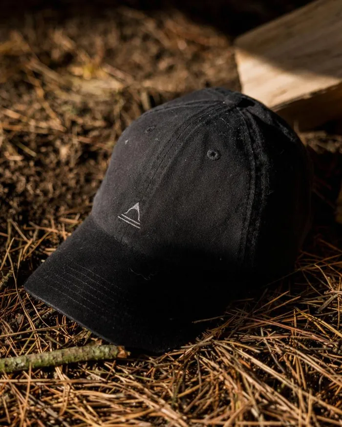Passenger Clothing Fade Recycled Cotton Low Profile 6 Panel Cap Faded Black WomenMen Caps and Hats